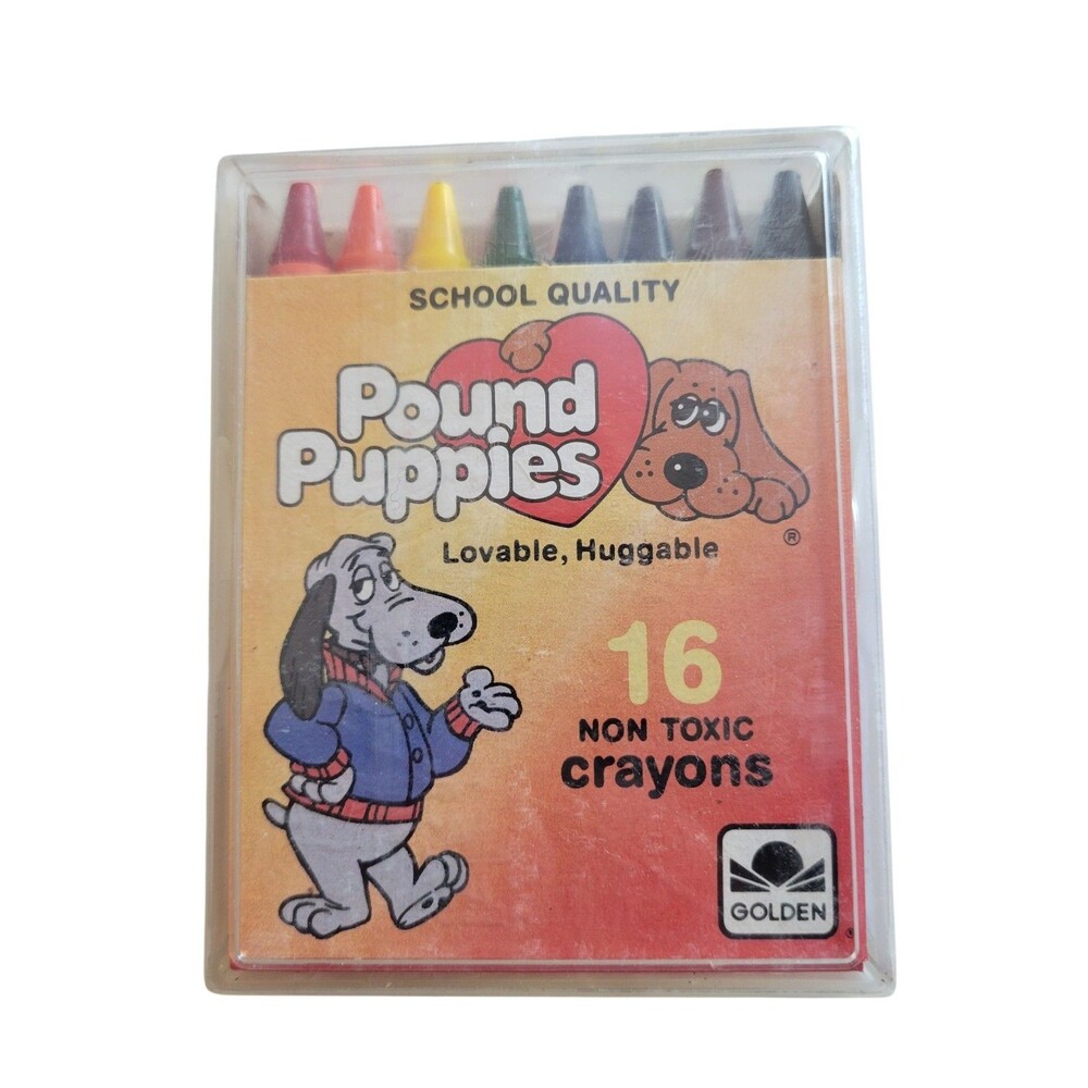 1985 Tonka Pound Puppies Golden Crayons Unused Vintage
